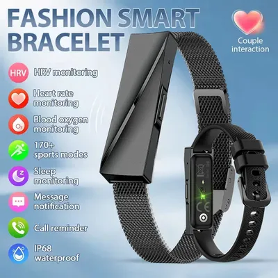 Anruferinnerung Smartwatch-Band für Männer und Frauen, Sport-Fitness-Tracker, Smart-Armband, Herzfrequenz, Blutsauerstoffmonitor, Schrittzähler