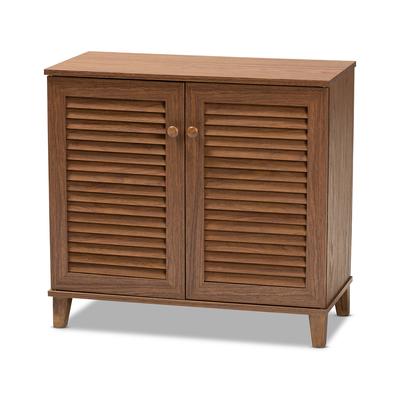 Baxton Studio Coolidge 4-Shelf Shoe Storage Cabinet
