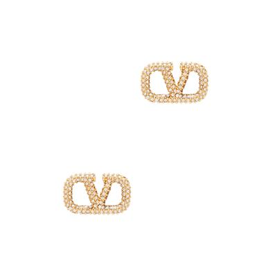Valentino Garavani VLogo Crystal-embellished Stud Earrings