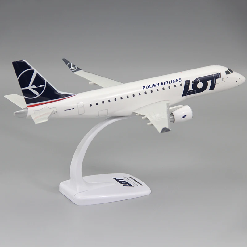 Maßstab 1:100 E-175 E195 LOT Polnische Air Airline Flugzeug Montage Flugzeug Modell Flugzeuge Spielzeug Sammlung Display Geschenke Mit Basis Image