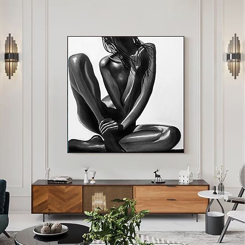 handgefertigtes Ölgemälde auf Leinwand, Wandkunst, Dekoration, moderne Figur, abstrakte nackte afrikanische Frauen für die Inneneinrichtung, aufgespannter Rahmen, hängendes Gemälde/gerolltes Image