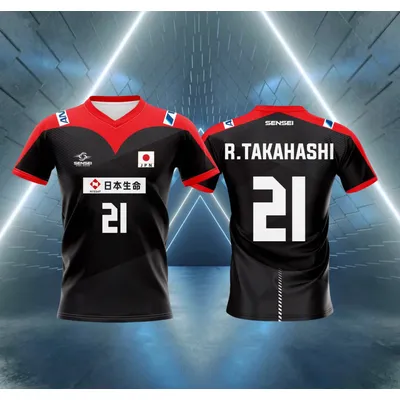 Short Sleeved Printed Shirt JAPAN Volleyball Shirt Sports Shirt Women Volleyball Suit Comfortable and Breathable Unisex