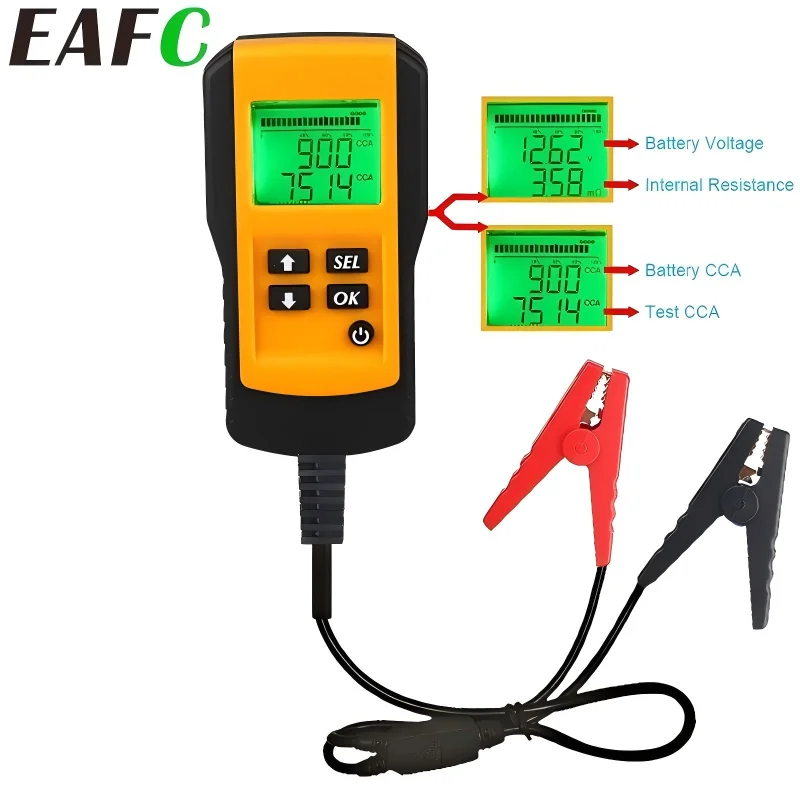 EAFC Auto Batterie Tester 12V Auto Spannung CCA Detektor Interne Widerstand Test Instrument AE300 Scanner Für Lkw Motorrad E-Bi Image