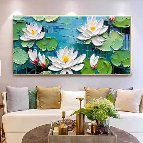 großes handgemachtes 3D Ölgemälde große abstrakte Blumenvase Ölgemälde auf Leinwand Wandkunst bunte Textur Wandkunst original florale Kunst individuelle Malerei Wohnzimmer Dekor Image