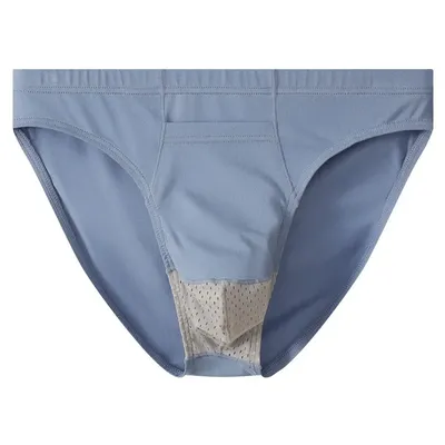 Herren-Slip, Mesh-Trennung, atmungsaktive Baumwolle, Herren-Unterwäsche, Herren-Hose, einfarbig, atmungsaktiv, 2401 Image
