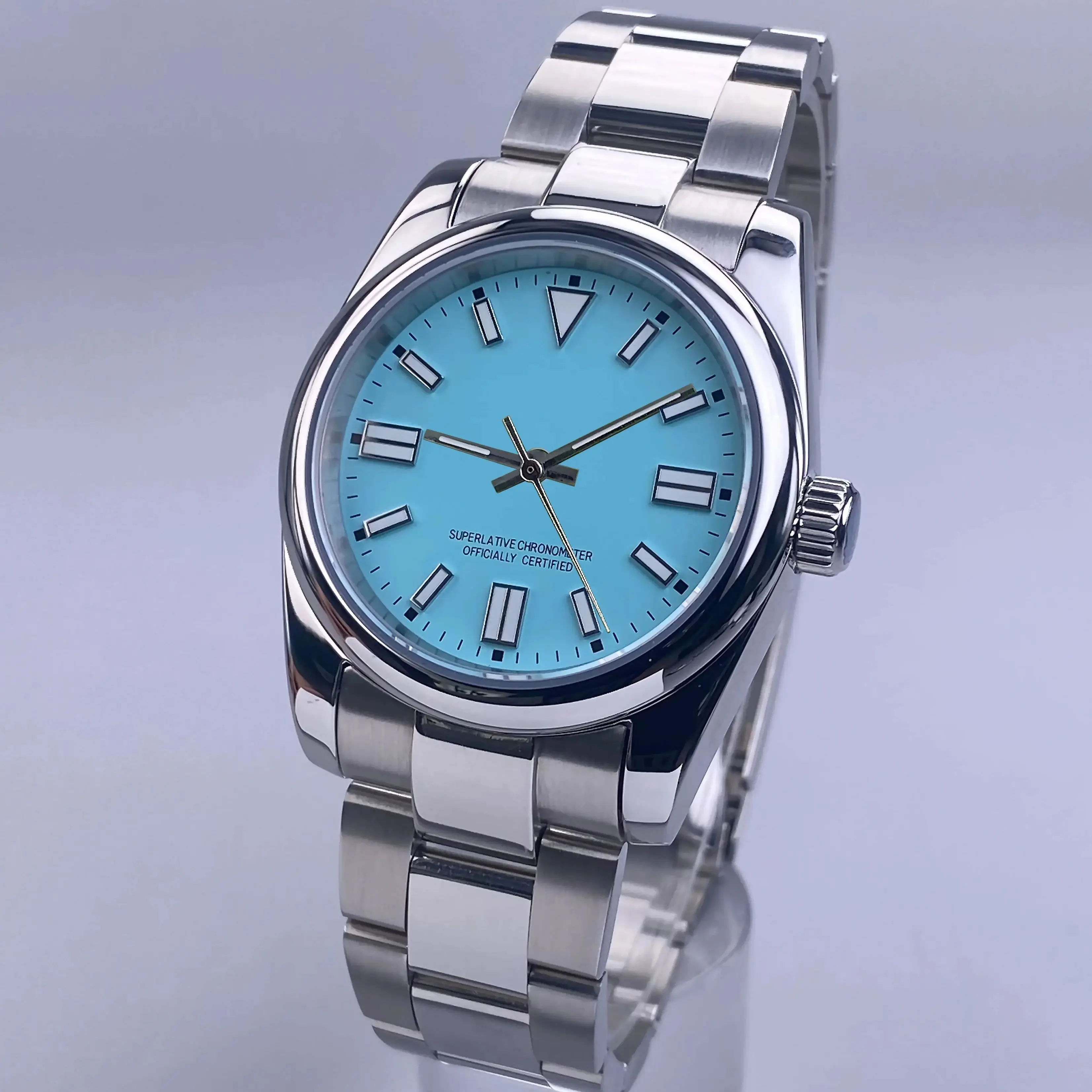 NH35 36mm/39mm Watch Case Sapphire Glass Stainless Steel Case Fit Green Luminous 28.5mm Dial Fit NH35 NH36 movement part