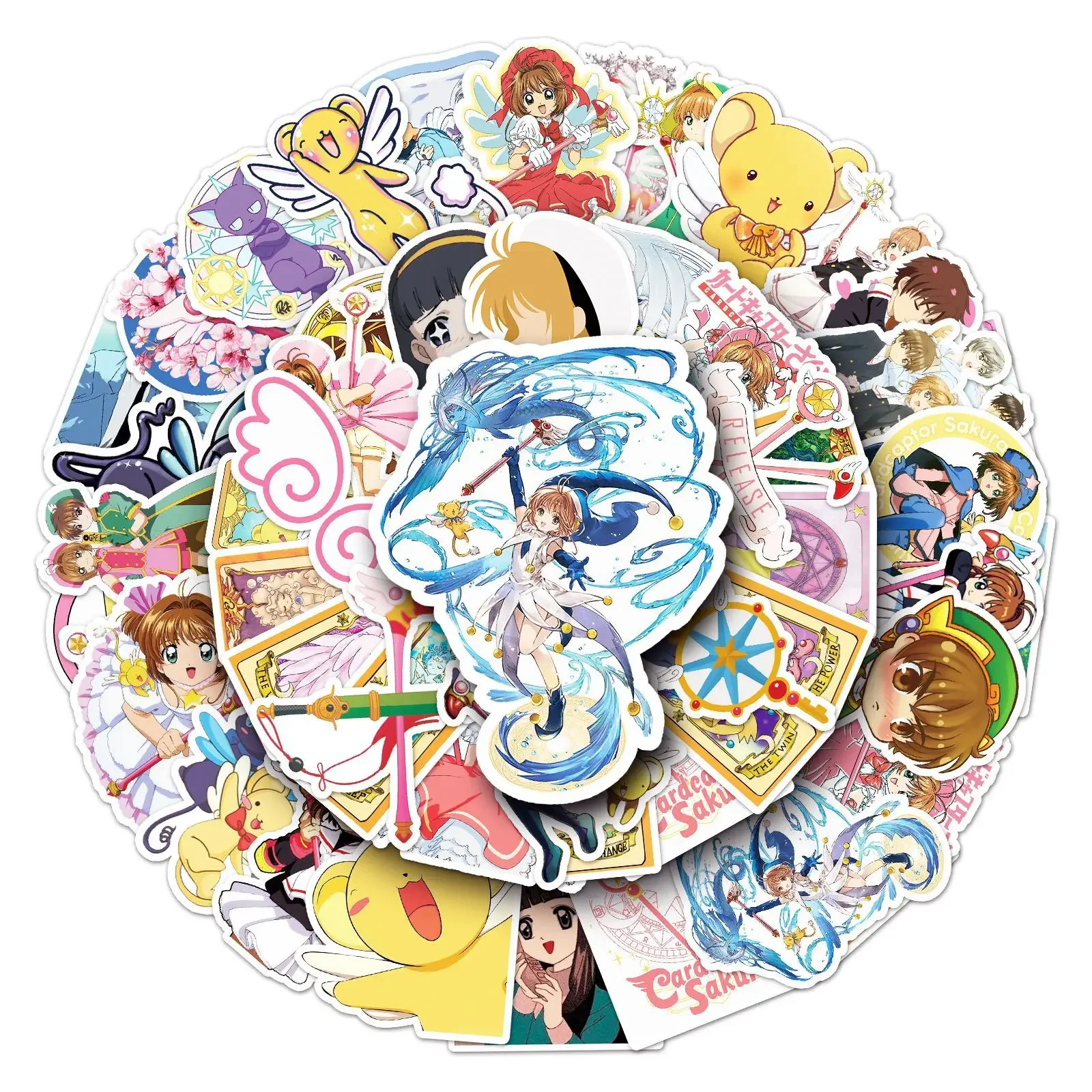 50 Stück Anime Card Captor Sakura wasserdichte Aufkleber Manga Cartoon Kinomoto Li Syaoran Kawaii Mädchen Zeichnung Doodle Dekorationen