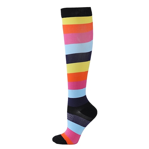3 Paar Unisex-Sport-Kompressionssocken, elastische Wadensocken mit langem Schlauch für Damen und Herren, athletische Drucksocken zum Laufen und Seilspringen Image