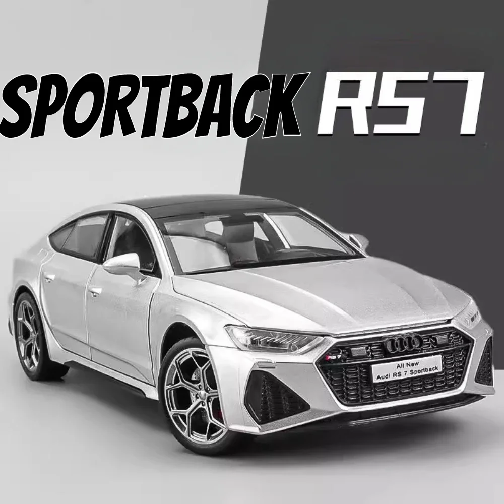 Maßstab 1:24 RS7 RS6 Sportwagenmodell Spielzeugtüren geöffnet Musik Licht Stoßdämpfung Miniaturfahrzeuge Modelle für Kinder Geschenke Spielzeug Image