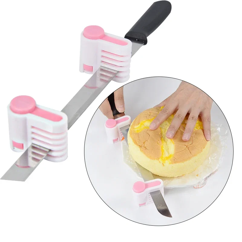 2 teile/satz 5 Schichten Kuchen Slicer Einstellbare DIY Brot Messer Splitter Schneiden Leveler Toast Slicer Fixateur Für Küche Backformen Werkzeug Image