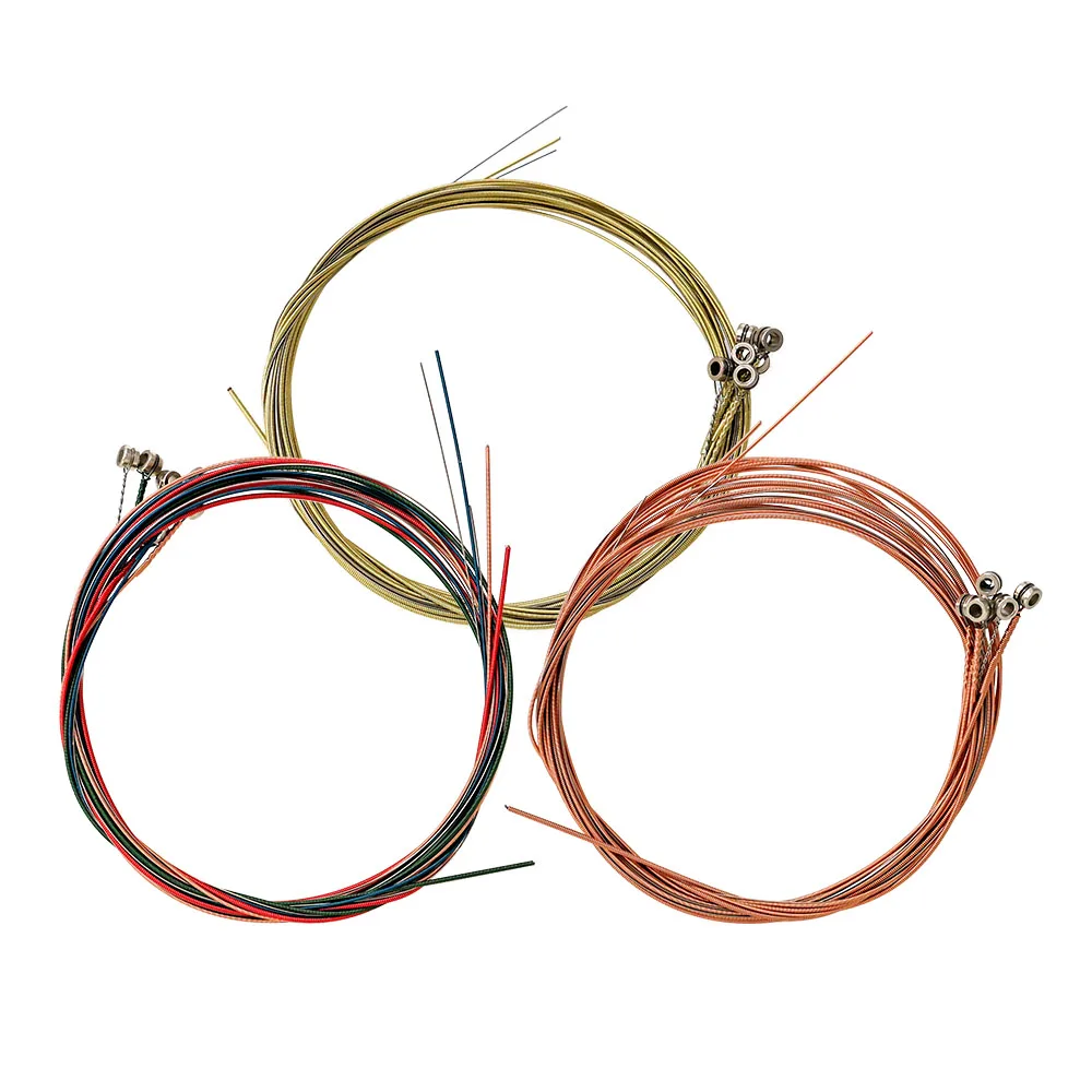 1 Satz 6 Saiten für Akustikgitarre, E-A-Regenbogenfarben, für Folk-Akustikgitarre, klassische Gitarre Image