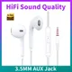 Cuffie intrauricolari cablate Qualità audio HiFi Microfono HD integrato Spina AUX universale da 3,5 mm Auricolare originale per cuffie Samsung Xiaomi