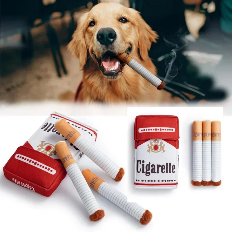 Urkomisches interaktives Plüsch-Zigaretten-Hundespielzeug – kaubare, Giggly-Haustier-Geschenkbox für verspielte Welpen! Image