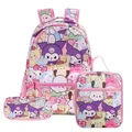 Zaino carino Hello Kitty Sanrio Kuromi Cinnamoroll Set di borse da scuola per ragazze con borsa a tracolla astuccio per laptop da donna