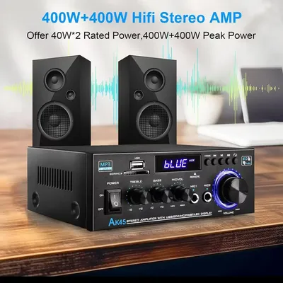 AK45 HiFi Digital Bluetooth Audio Verstärker MP3 Kanal 2,0 Sound Power AMP stereo Hause Automotive Auto für Lautsprecher MAX 350 W * 2 Image