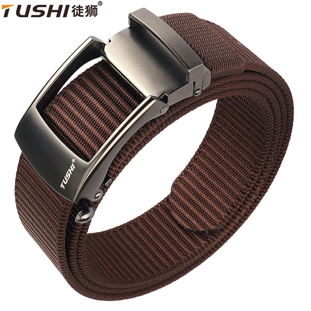 TUSHI Nylon Automatische Schnalle Gürtel Outdoor Werkzeug Jeans Einfarbig Leinwand Bund Hohe Qualität Casual Taktische Gürtel für Männer Image