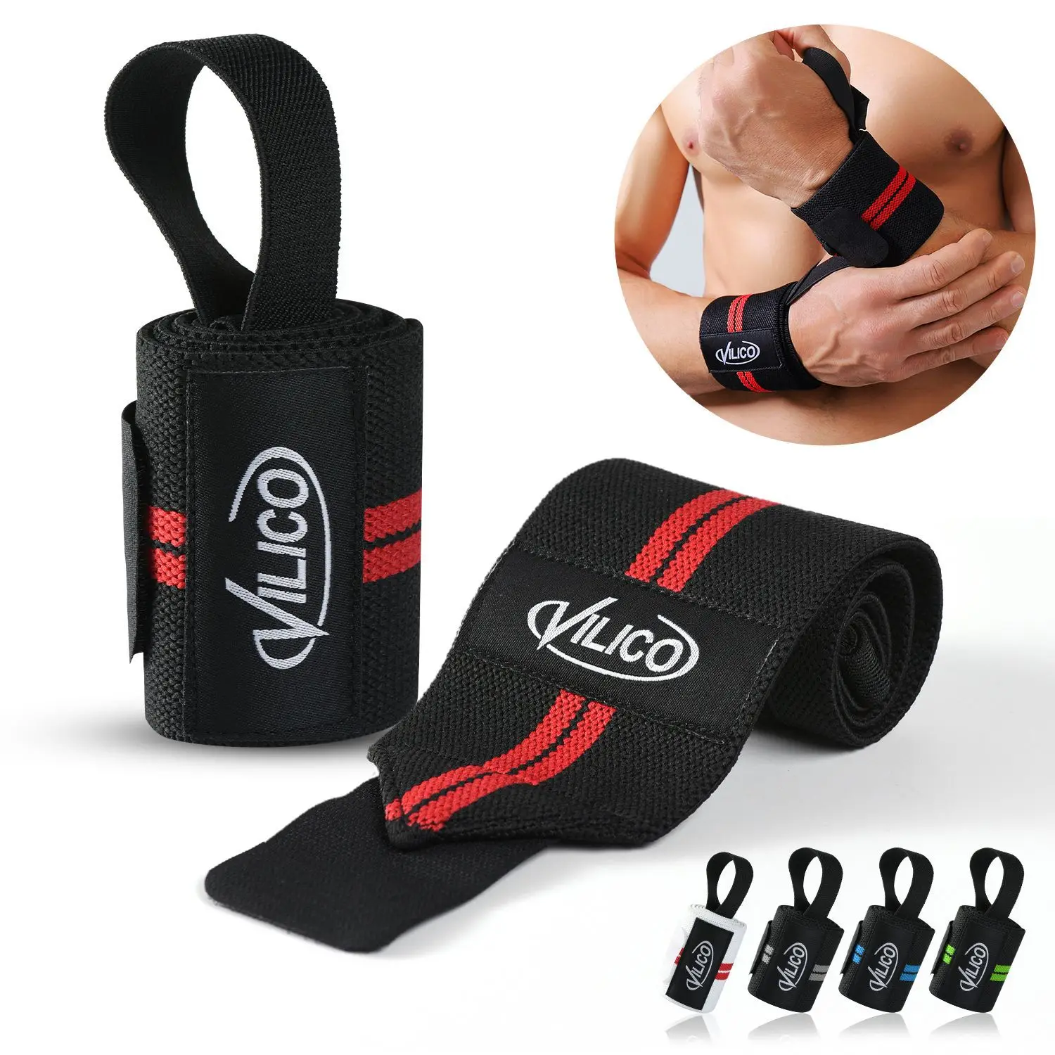 1PC Übung Druck Strap Elastische Handgelenk Handgelenk Druck Gewichtheben Sport Handgelenk Bandage Wrap Handgelenk Schutz gegen Verstauchung männer Image