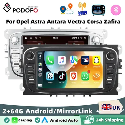 Podofo 7” Android Car Radio For Ford Focus Mondeo C-MAX S-MAX Galaxy II Kuga WIFI Bluetooth Carplay Android auto Radio Stereo