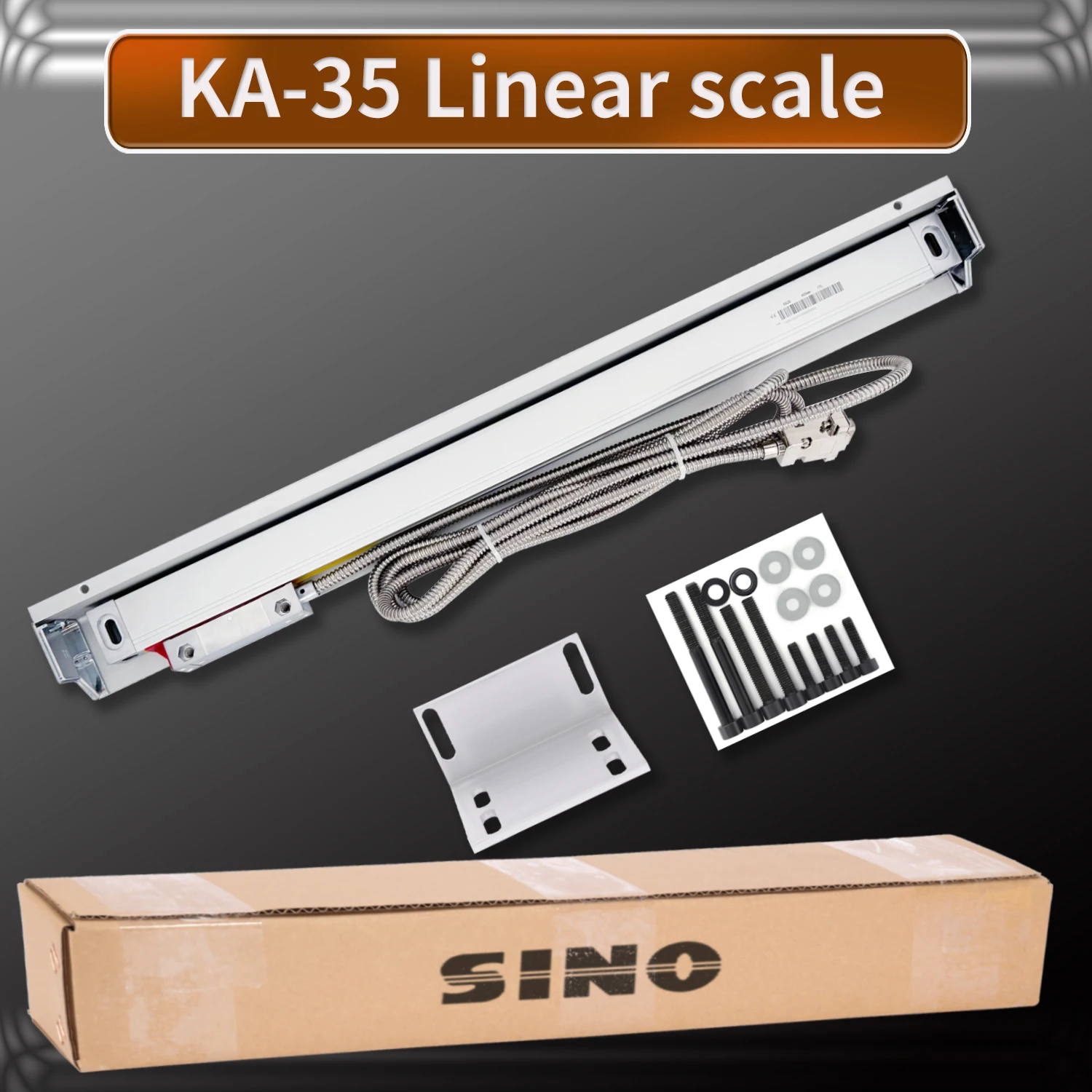 【100 mm ~ 400 mm 5U】 KA-35 SINO 0,005 mm lineare Waagen 5 V TTL optisches Lineal Reiselänge 150 250 300 350 400 mm für Drehmaschine Image
