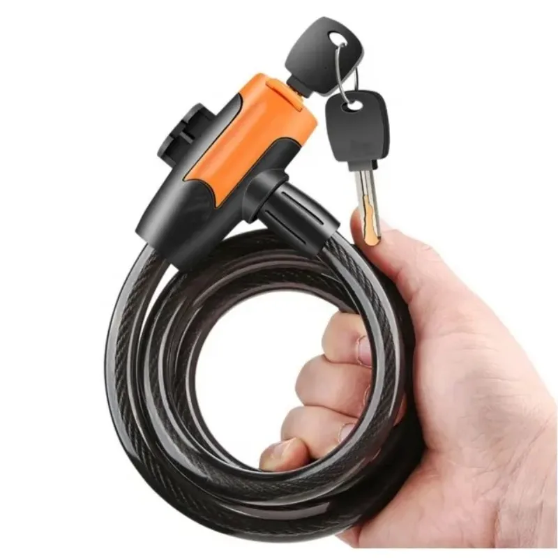 Fahrradschloss Diebstahlsicherung Mountain Road Fahrrad Draht Kettenschloss Schlüssel Sicherheit Anti-Diebstahl Gürtel Montagehalterung Roller Fahrradschloss Image