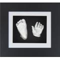 BabyRice New Baby Casting Kit with 6x5" Black 3D Box Display Frame/White Mount/Black Backing/Silver Paint