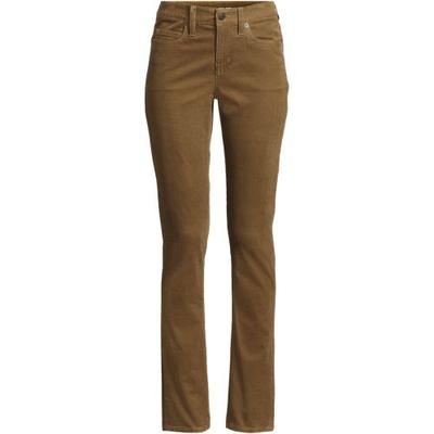 Tall Straight Leg Stretch Cord Jeans, Mid Rise, Women, size: 16 34, big and tall, Brown, Cotton-blend, by Lands' End