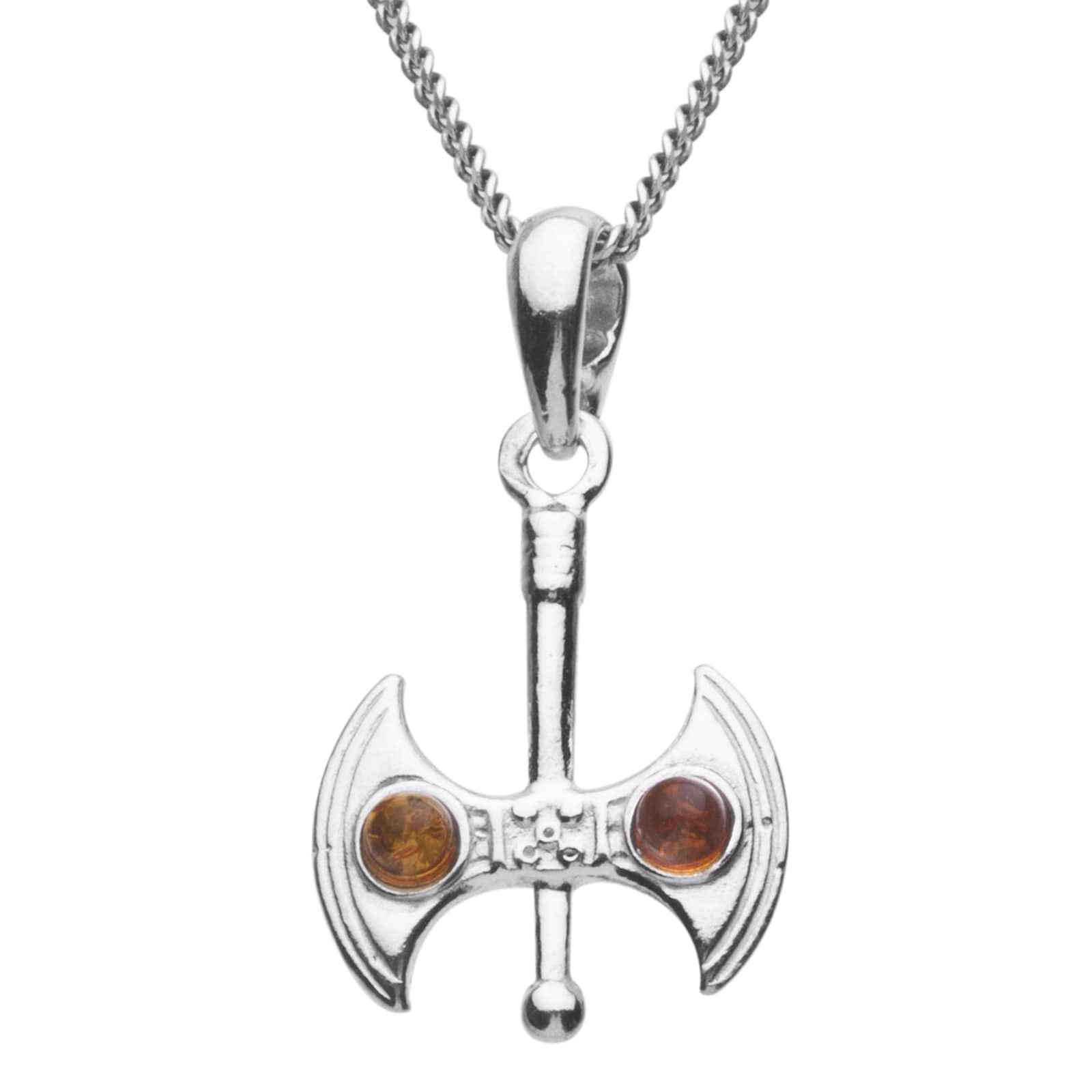 Kette mit Anhänger OSTSEE-SCHMUCK "Ostsee-Schmuck Kette mit Anhänger Doppelaxt" Gr. 50, silber, Halsketten, Damen, 50cm, Silber 925 (Sterlingsilber), L: 42 Image