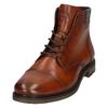 Schnürboots BUGATTI, Herren, Gr. 43, braun (cognac), Leder, Basic, Schuhe, Stiefel, Schnürstiefelette, Business-Boots mit Reißverschluss