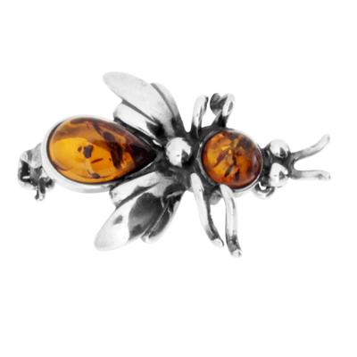 Brosche OSTSEE-SCHMUCK "Ostsee-Schmuck Brosche Fliege Brosche Fliege", weiß, Broschen, Damen, Silber 925 (Sterlingsilber)