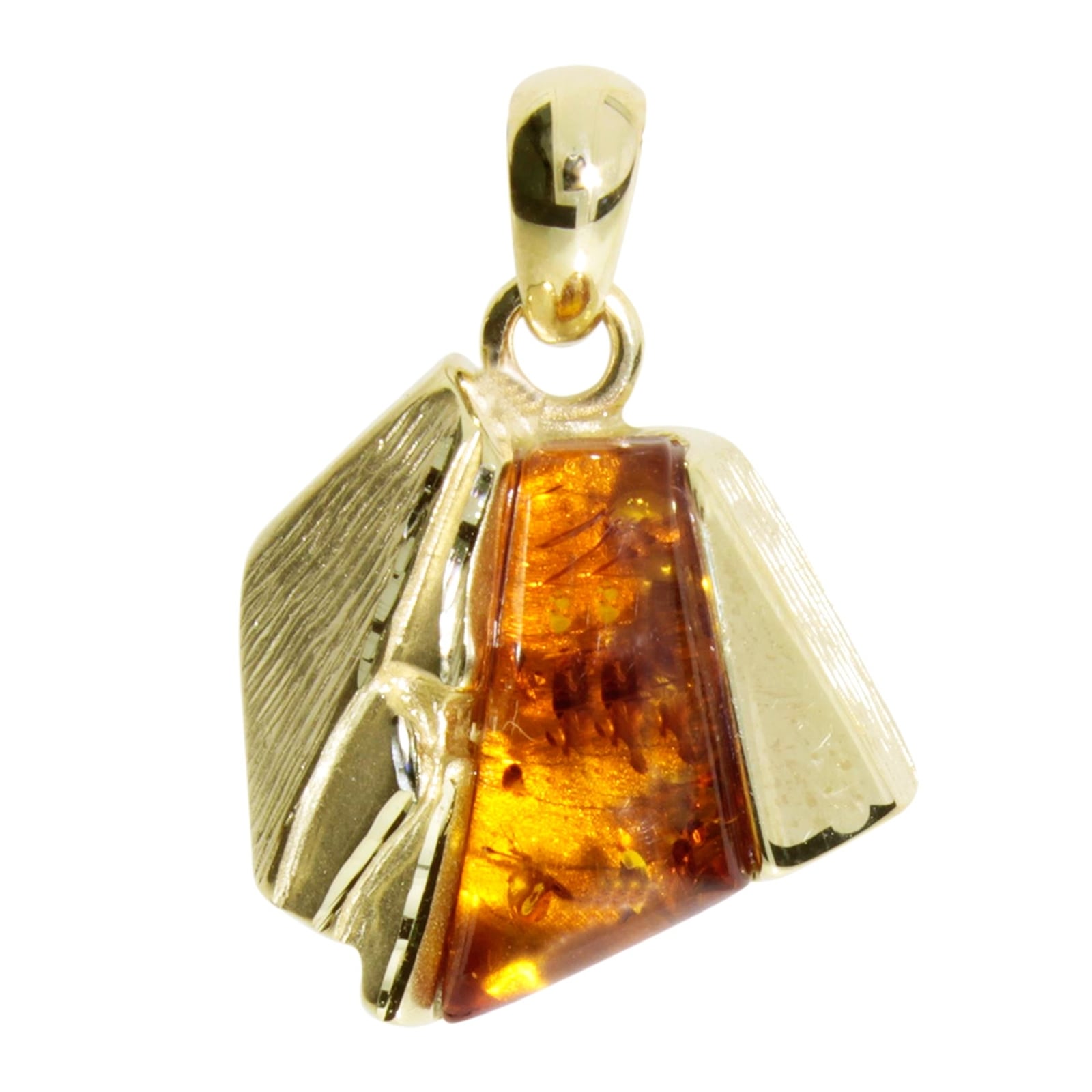 Kettenanhänger OSTSEE-SCHMUCK "Ostsee-Schmuck Anhänger Mette Anhänger Mette", gelb, Schmuckanhänger, Damen, 25 x 18mm, Gelbgold 585, 5 g, Kettenanhänger