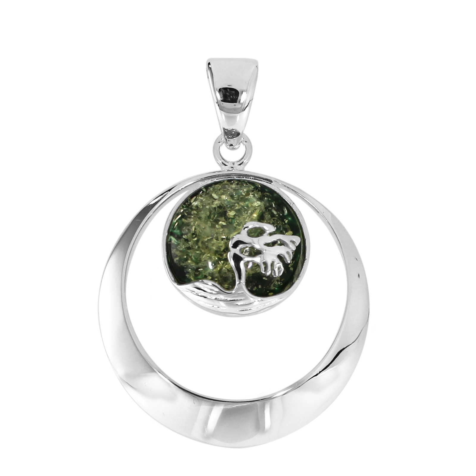 Kettenanhänger OSTSEE-SCHMUCK "Ostsee-Schmuck Anhänger Windflüchter 30 mm", weiß, Schmuckanhänger, Damen, 42 x 30mm, Silber 925 (Sterlingsilber), 7,7 g, Kettenanhänger