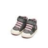 Lauflernschuh GEOX "B GISLI GIRL", Kinder, Gr. 24, grau (grau, pink), Synthetik, Textil, sportlich, Schuhe, Boots, Glitzerschuh mit Gummizug und Klett