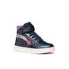 Sneaker GEOX "J SKYLIN GIRL Blinkschuh", Kinder, Gr. 30, bunt (navy, multi), Synthetik, Textil, kontrastfarbene Details, casual, Schuhe, Schnürboots, Blinkschuh mit Glitzer und Blinkfunktion