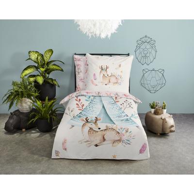 Kinderbettwäsche GOOD MORNING "Boho", rosa, B/L: 135cm x 200cm, , Renforcé, B/L: 80cm x 80cm, Renforcu00e9, Obermaterial: 100% Baumwolle, Bettwäsche, 100% Baumwolle, 135x200, Reißverschluss, Wende, Kind, Mädchen, pastell