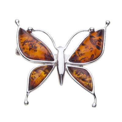 Brosche OSTSEE-SCHMUCK "Ostsee-Schmuck Brosche Schmetterling Brosche Schmetterling", weiß, Broschen, Damen, Silber 925 (Sterlingsilber) Image