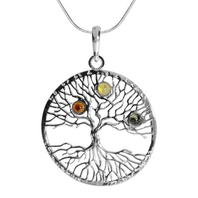 Kette mit Anhänger OSTSEE-SCHMUCK "Ostsee-Schmuck Kette mit Anhänger Lebensbaum" Gr. 45, silber (silberfarben), Halsketten, Damen, 45cm, Silber 925 (Sterlingsilber), L: 42cm Image