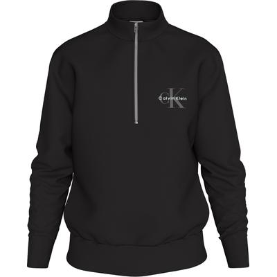 Sweatshirt CALVIN KLEIN JEANS "LS EU 350TERRY MICRO MONOLOGO QT", Herren, Gr. L, schwarz, Sweatware, Obermaterial: 100% Baumwolle, unifarben, casual, regular fit normal, hoch geschlossener Ausschnitt, Langarm Bündchen, Sweatshirts, Regular fit,... Image