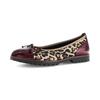 Ballerina GABOR, Damen, Gr. 38,5, leo, bordeaux, Ziegenveloursleder, Lackleder, feminin, Schuhe, Blockabsatz, Businessschuh, Schlupfschuh im angesagten Leo-Look
