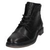 Schnürboots BUGATTI, Herren, Gr. 43, schwarz, Leder, Basic, Schuhe, Stiefel, Schnürstiefelette, Business-Boots mit Reißverschluss