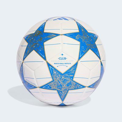 Fußball ADIDAS PERFORMANCE "UCL CLB" Gr. 5, weiß, blau, matte gold, Bälle, Kinder, 5, 0,4 g, Champions League, B:22,3cm in Gr. 5 H:17,3cm in Gr. 5 T:22cm in Gr. 5