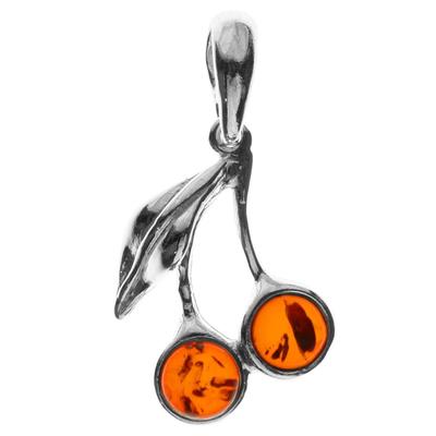 Ketten-Anhänger OSTSEE-SCHMUCK "Ostsee-Schmuck Anhänger Kirschen Anhänger Kirschen", weiß, Schmuckanhänger, Damen, 18 x 15mm, Silber 925 (Sterlingsilber), 1.7 g Image
