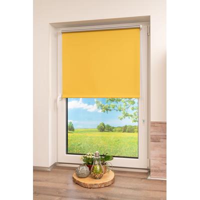Seitenzugrollo K-HOME "Thermo Klemmfix-Rollo" Gr. 15, gelb, B:105cm H:150cm, Polyester, Rollos, 1 Stück Image