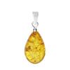 Ketten-Anhänger OSTSEE-SCHMUCK "Ostsee-Schmuck Anhänger", weiß, Schmuckanhänger, Damen, 27 x 11mm, Bernstein, 1.1 g