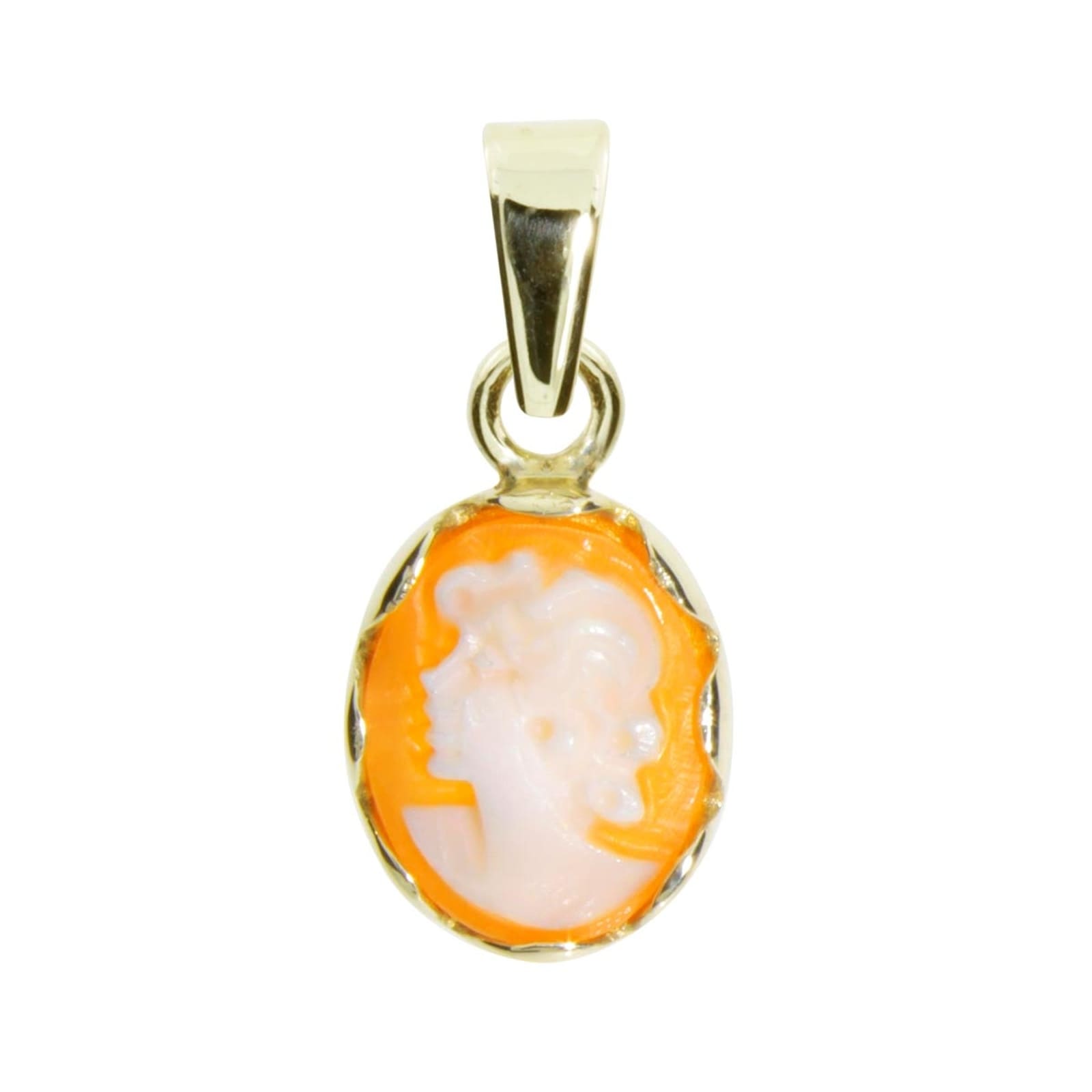 Kettenanhänger OSTSEE-SCHMUCK "Ostsee-Schmuck Anhänger Käthe Anhänger Käthe", gelb, Schmuckanhänger, Damen, 20 x 9mm, Gelbgold 333, 1,4 g, Kettenanhänger