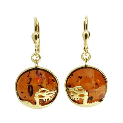 Paar Ohrhänger OSTSEE-SCHMUCK "Ostsee-Schmuck Ohrhänger Windflüchter 16 mm", gelb, Ohrringe, Damen, 34 x 16mm, Gelbgold 333 Image