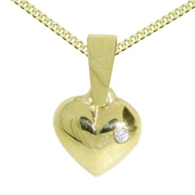 Kette mit Anhänger OSTSEE-SCHMUCK "Ostsee-Schmuck Kette mit Anhänger Herz Kette mit Anhänger Herz" Gr. 42, gold (goldfarben), Halsketten, Damen, 42cm, Gelbgold 333, L: 42cm Image