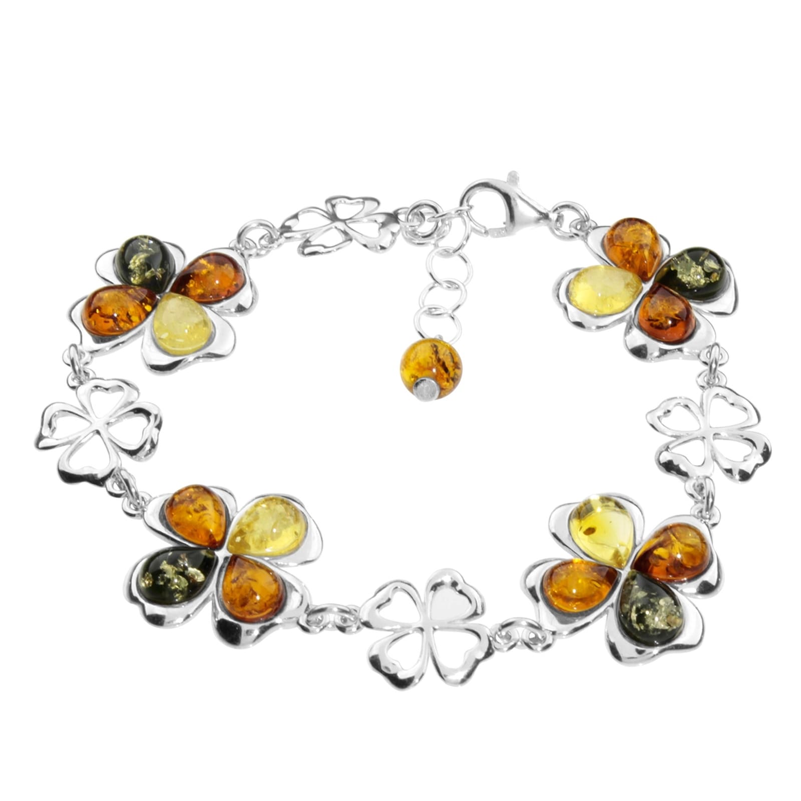 Armband OSTSEE-SCHMUCK "Ostsee-Schmuck Armband Kleeblatt Armband Kleeblatt", silber, Armbänder, Damen, 18,5-20,5, Silber 925 (Sterlingsilber), Armband