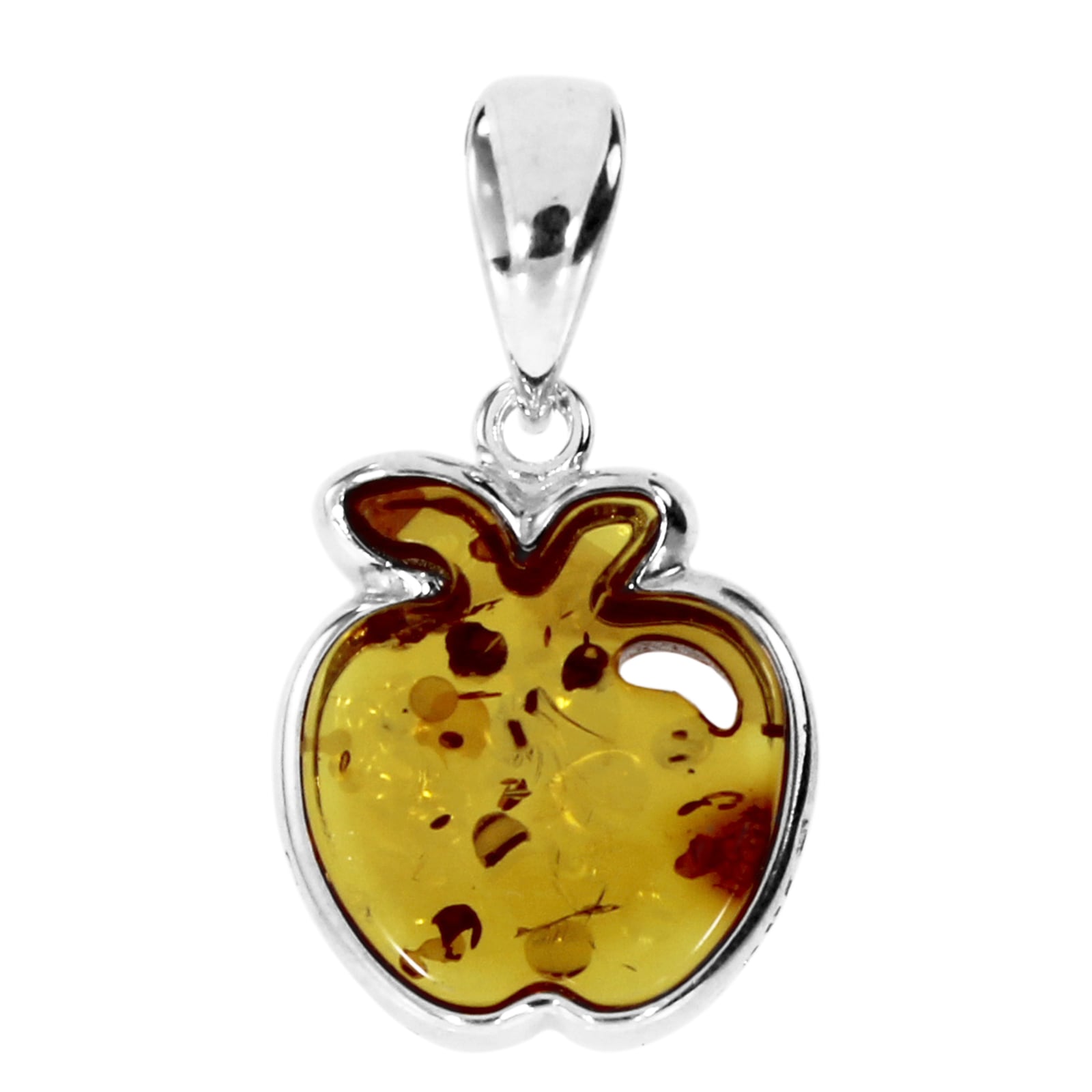 Kettenanhänger OSTSEE-SCHMUCK "Ostsee-Schmuck Anhänger Apfel Anhänger Apfel", weiß, Schmuckanhänger, Damen, 29 x 16mm, Silber 925 (Sterlingsilber), 2,7 g, Kettenanhänger