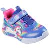 Sneaker SKECHERS "UNICORN CHASER", Kinder, Gr. 25, bunt (blau, multifarben), Textil, kontrastfarbene Details, animal-print, Glitzer, casual, Schuhe, Klettschuh mit blinkendem Einhorn, Größenschablone zum Download