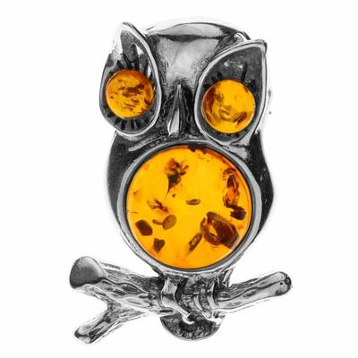 Brosche OSTSEE-SCHMUCK "Ostsee-Schmuck Brosche Eule Brosche Eule", weiß, Broschen, Damen, Silber 925 (Sterlingsilber) Image